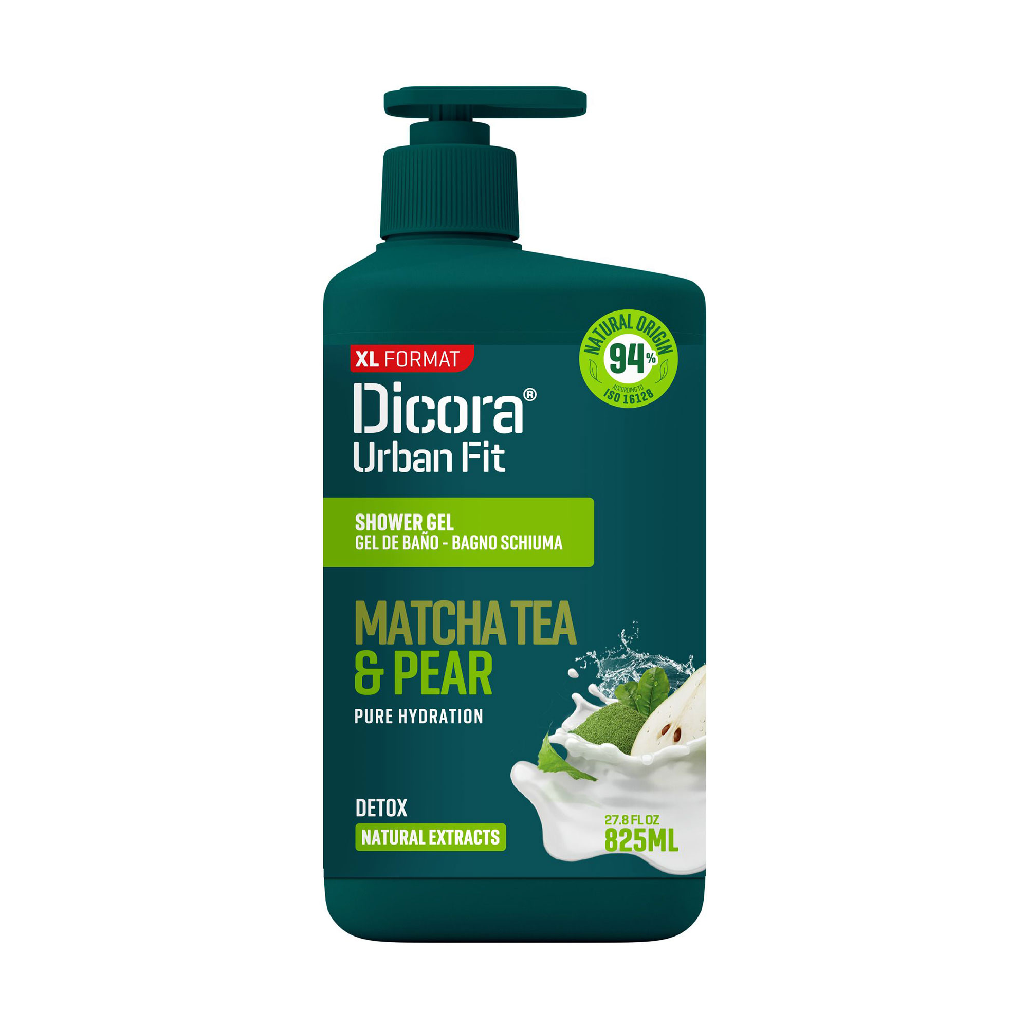 Очищувальний гель для душу Dicora Urban Fit Детокс Чай Матча та груша, 825 мл